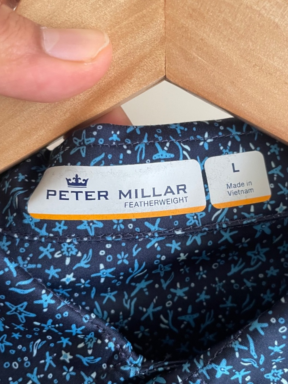 Peter Millar Starfish Print Featherweight Performance Polo In Navy - Picture 7 of 8